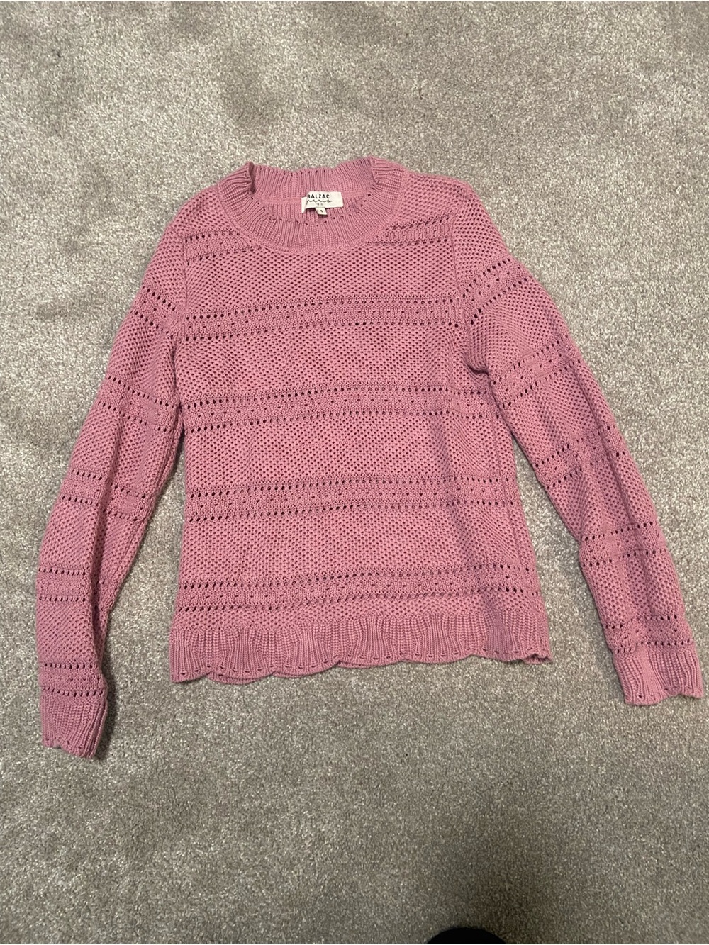 Balzac Paris • Open Knit Crochet Sweater in Rose Mauve